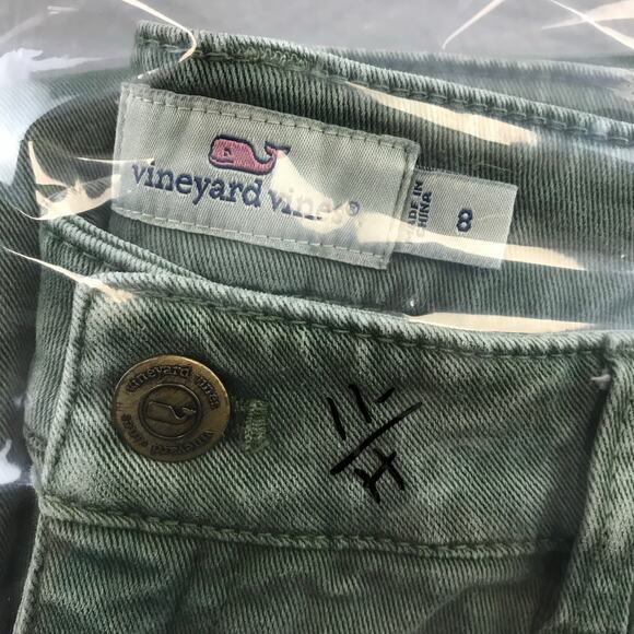 Vineyard Vines Size 8 Green Skirt pockets Utility Zip Button - Picture 8 of 8